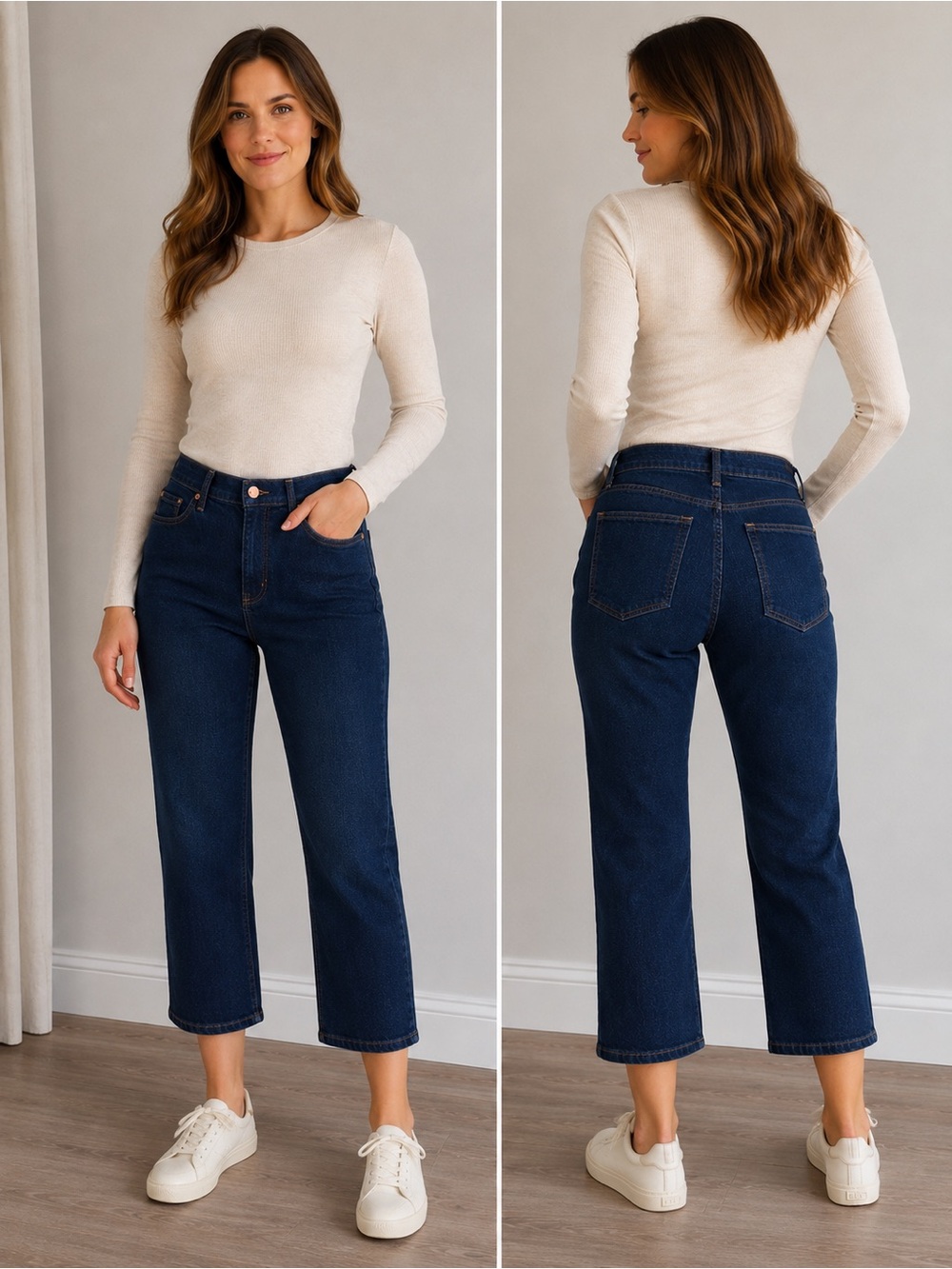 Banana Republic Premium Denim Mid Rise Straight Cropped Jeans Size 29